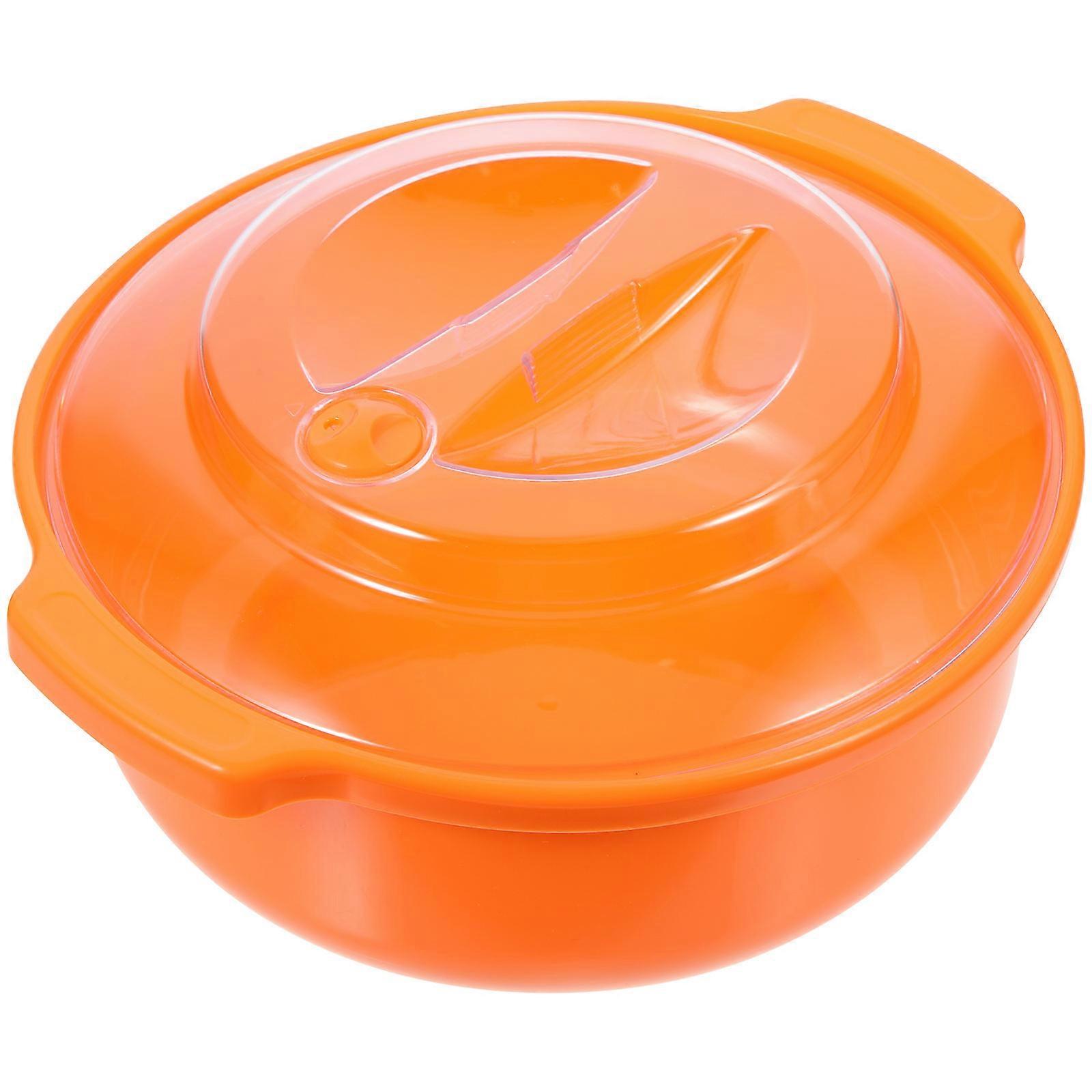 Ceramic Ramen Bowl with Lid for Dorm Life and Office Use 24.50X22.00X9.00cm Yellow Microwave Safe 1Pack