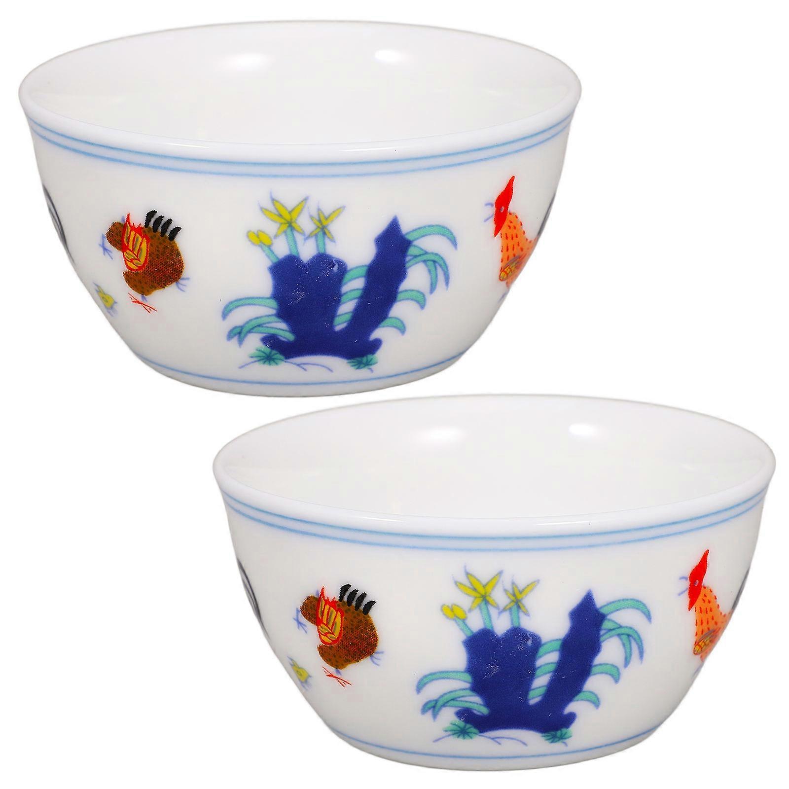 רטרו Teaware תה קרמיקה סינית מסעדת פשטות וטוהר טבעית 2 יחידות