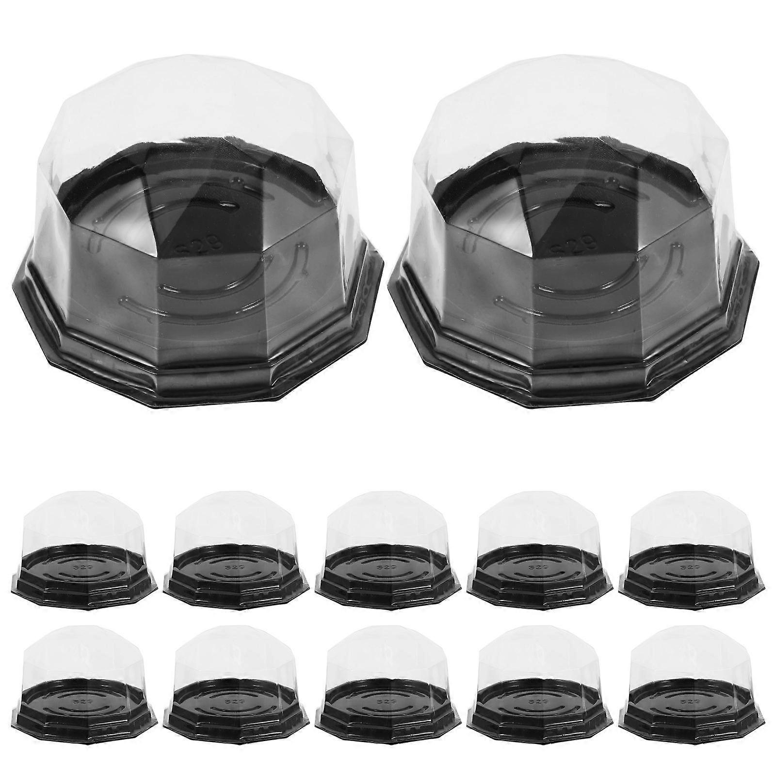 100 Pcs Diamond Shape Boxes Mousse Packaging Holder Food with Lid
