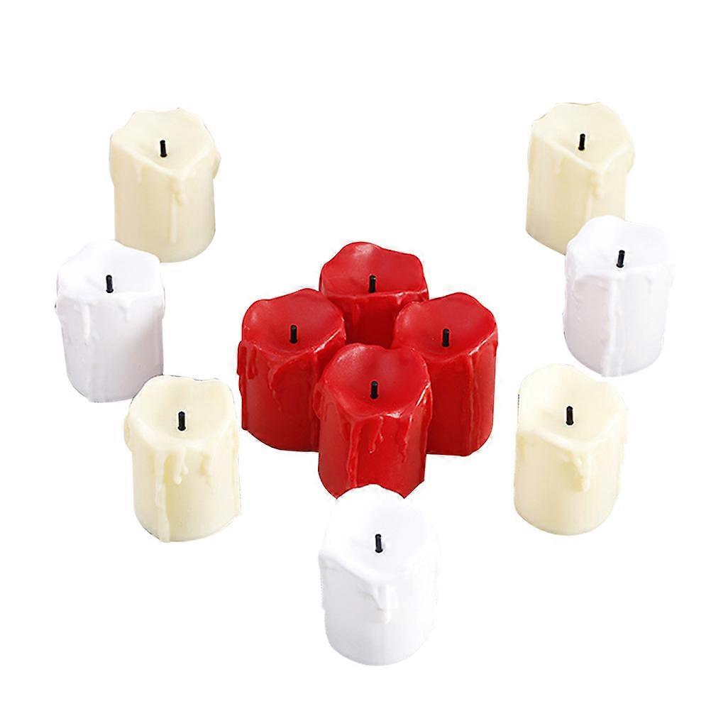 Battery Operated Tealights Black Wick Yellow Light for General Users 2Pcs