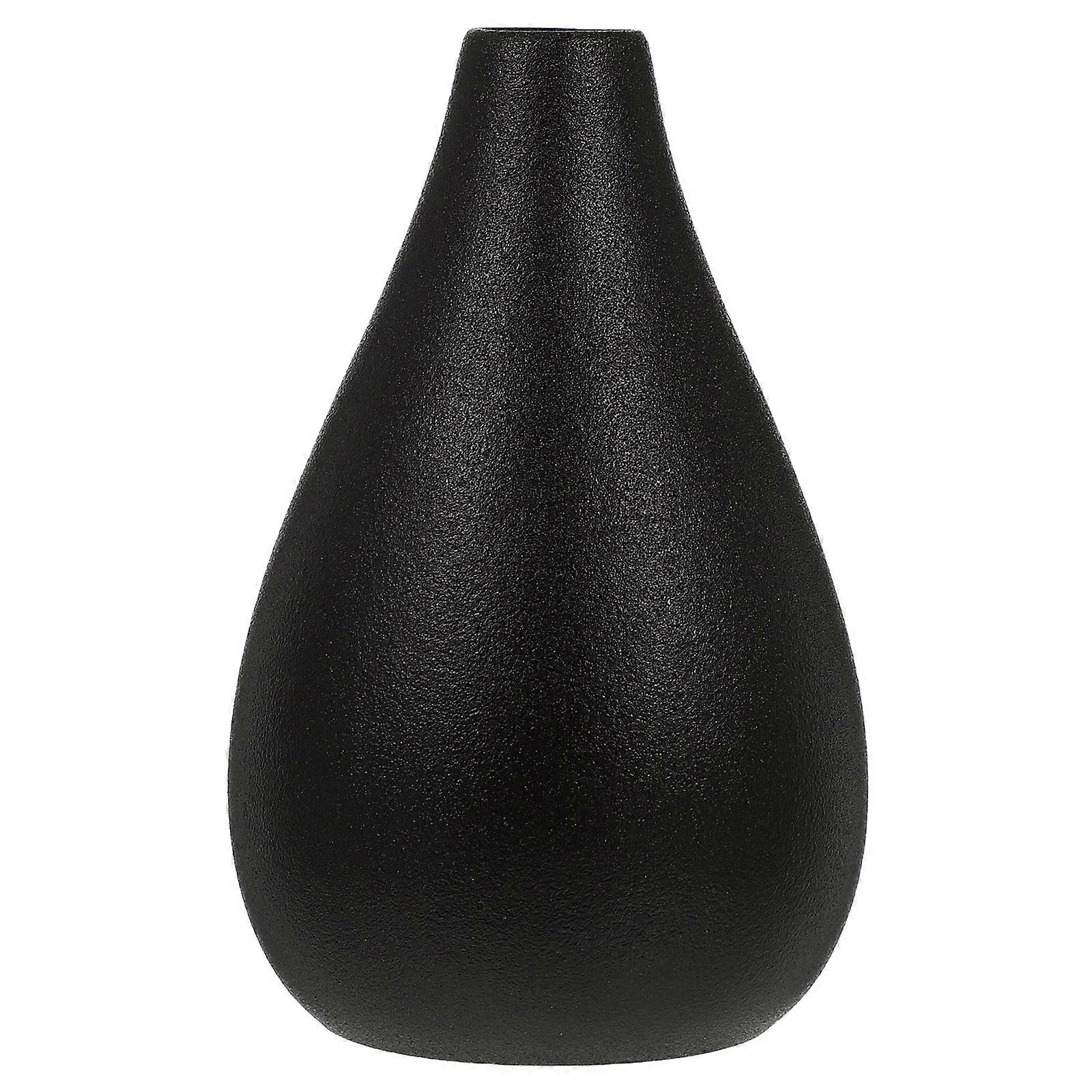 Boho Vases For Decor Ceramic Vase Small Flower Vases Simple Appearance Design Rustic Style Black 4.1×2.4×2.4in Table Decor 3Pcs