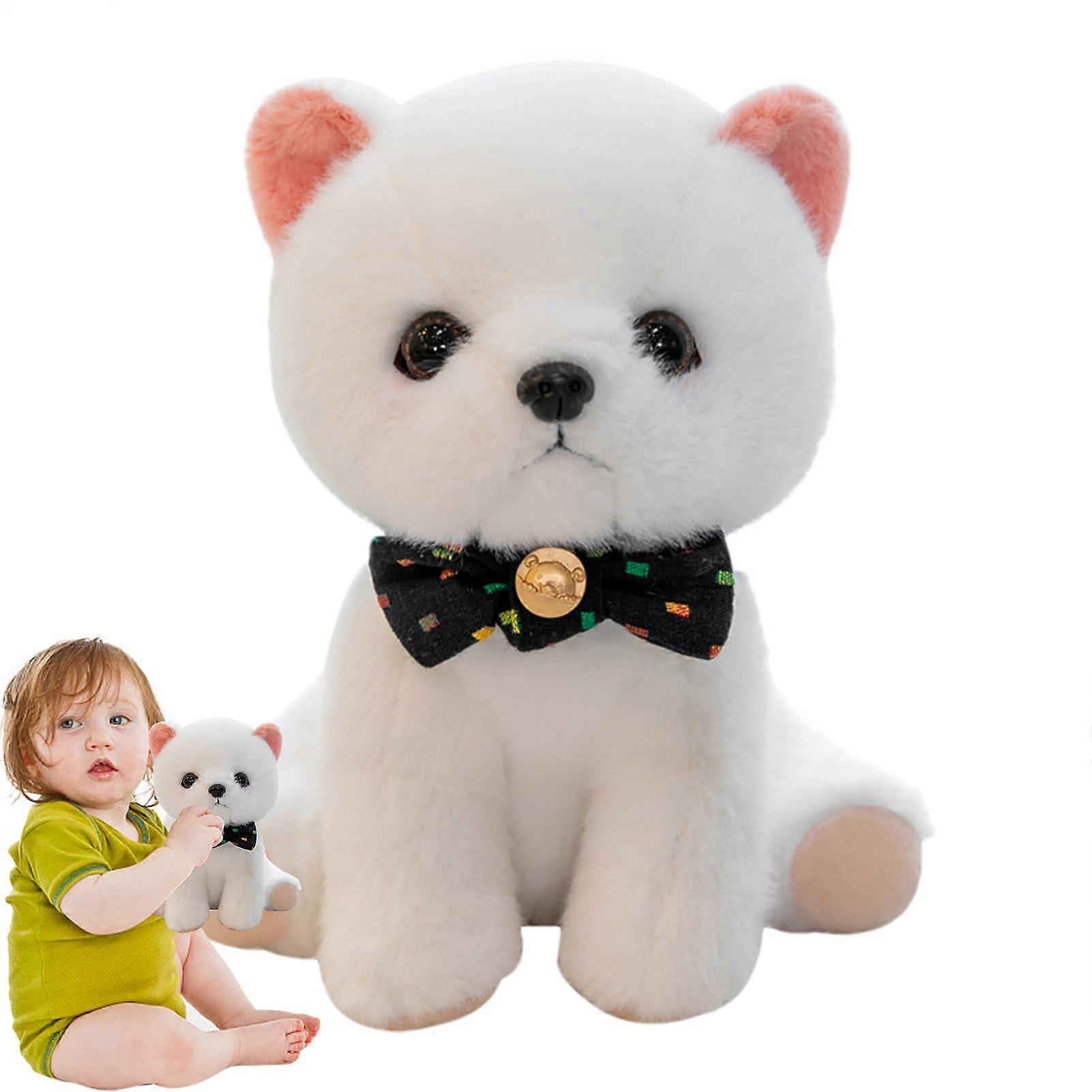 Mbiyhga Plush Dog Toy Soft and Cute Dog with Bowtie, Stuffed Animal, Blue