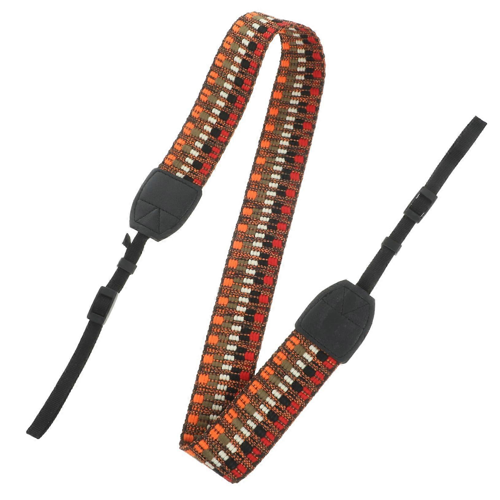 Camera strap with wide adjustable for cameras, ergonomic design, comfortable to wear for photographers, retro style.