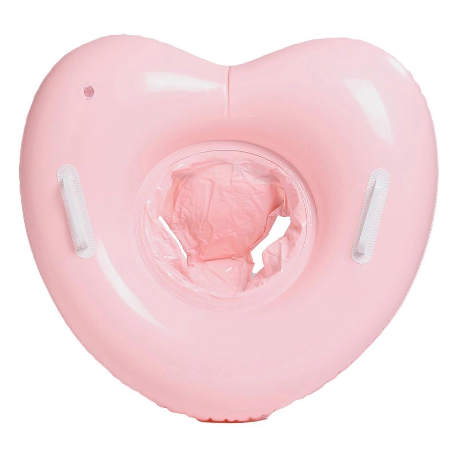 Swimming Ring - Inflatable Heart-Shaped Pool Tube with Handles for Babies 6+ Months, Portable Water Float Accessory