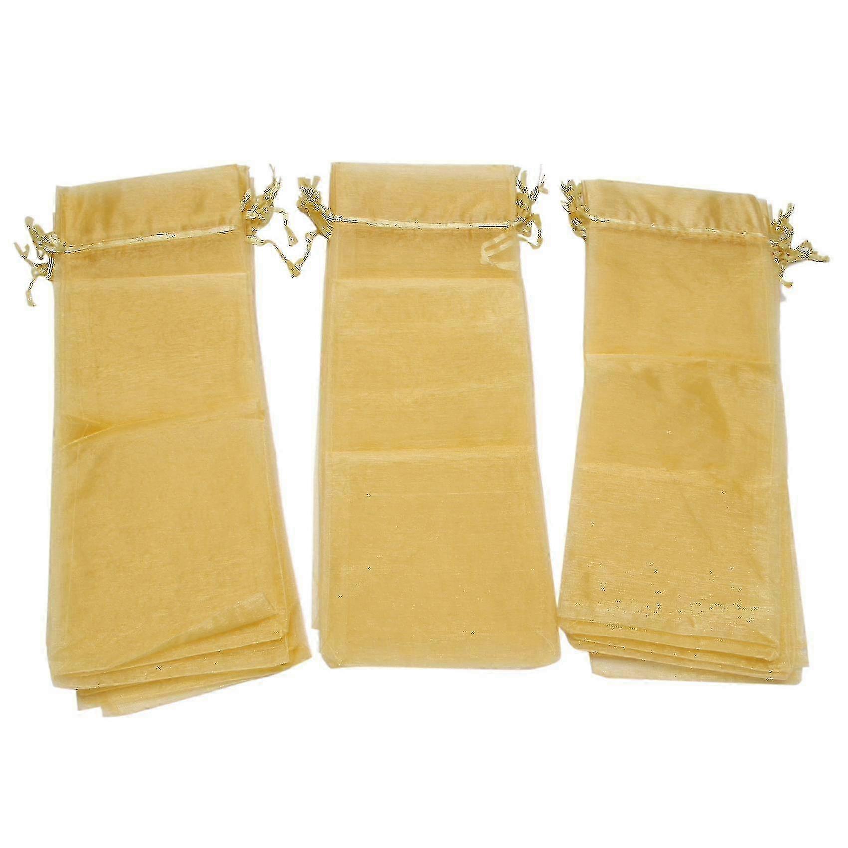 Transparent Mesh Wine Gift Bag with Christmas Drawstring