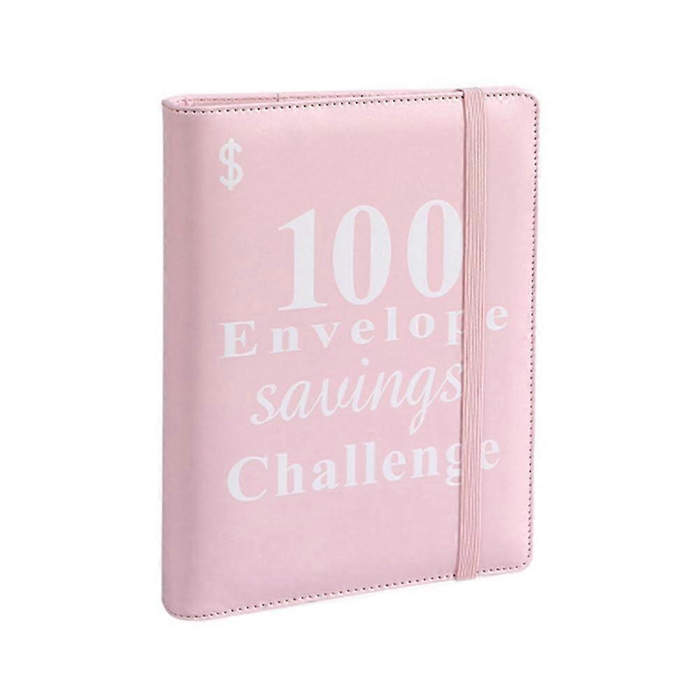 Moneysaving challenge folder with 100 envelopes, Reusable A5 money budget planner challenge book in pink
