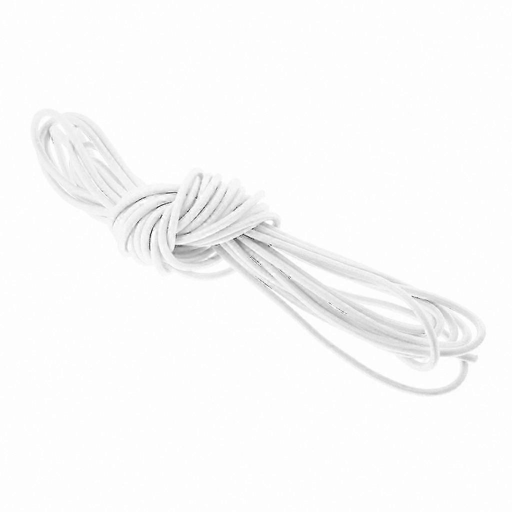 White 3mm Elastic Bungee Cord for Boats and Trailers, 5m Shock Rope with Round Design for Secure Tie-Down Applications