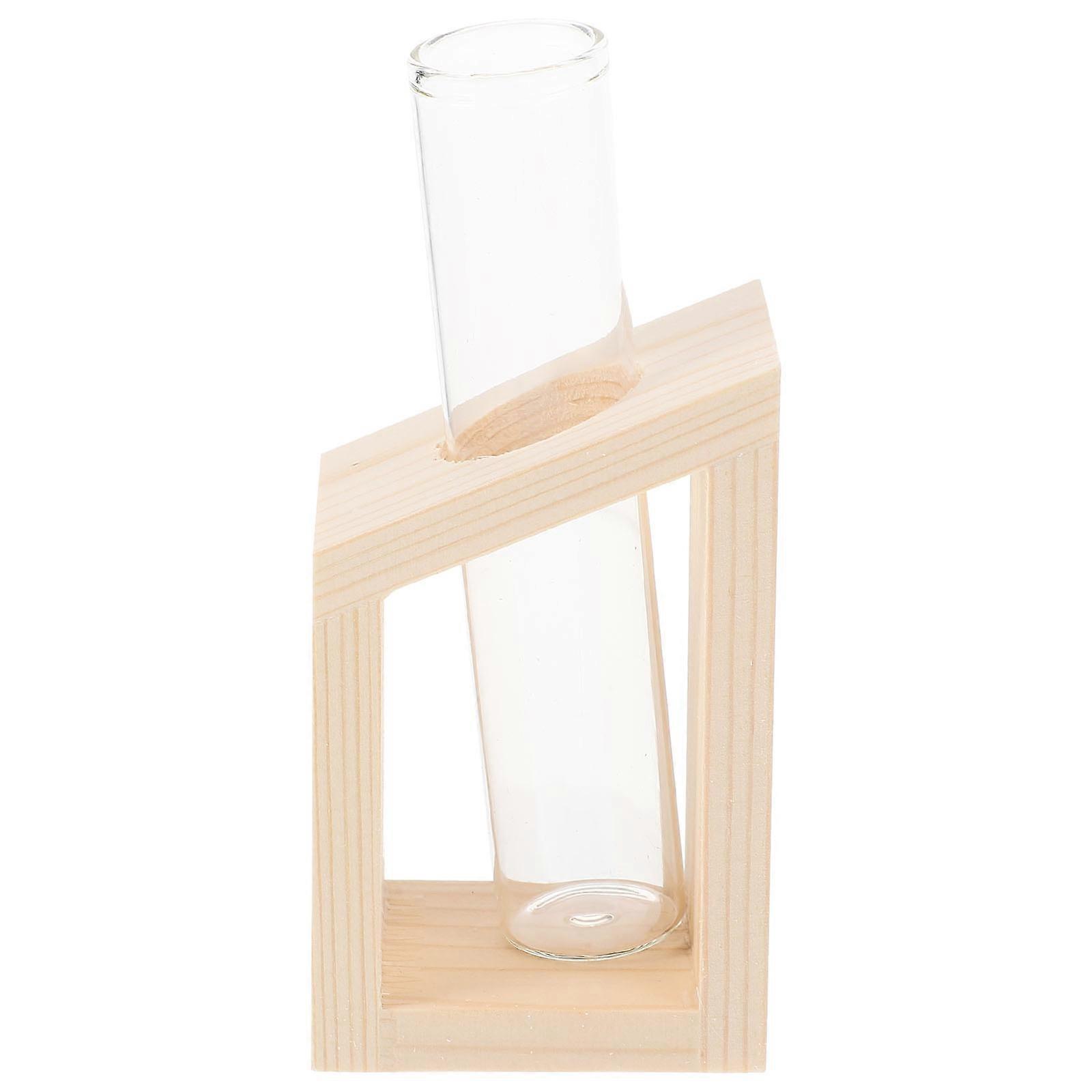 Clear Glass Desktop Test Tube Planter with Stand – Stylish Hydroponic Vase for Home, Office, and Wedding Decoration
