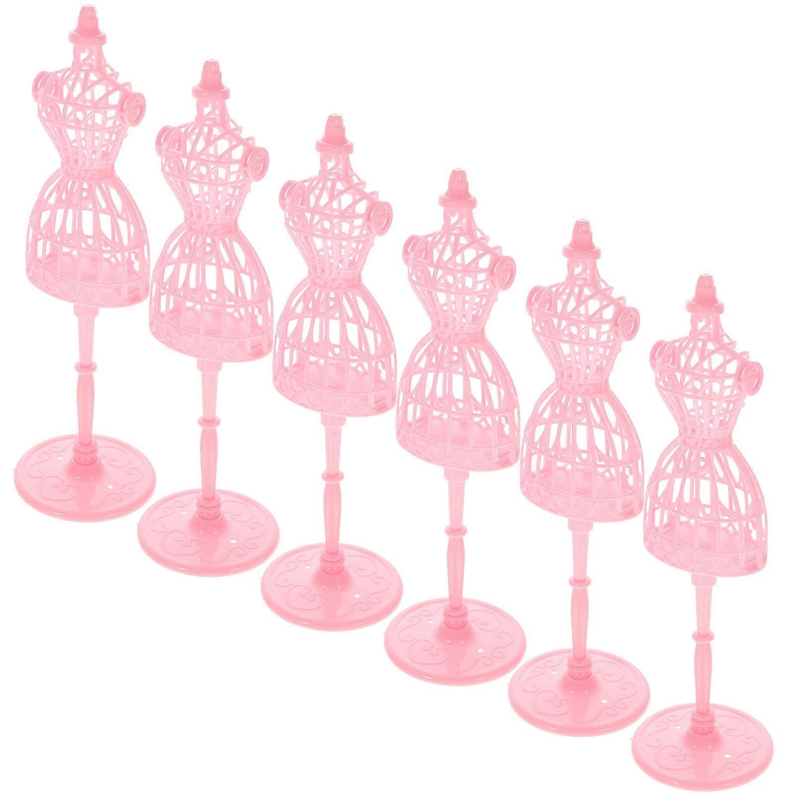 Miniature Mannequin Doll Dress Stands For Children And Girls In Pink Color With And Simple Structure For Display 6Pcs