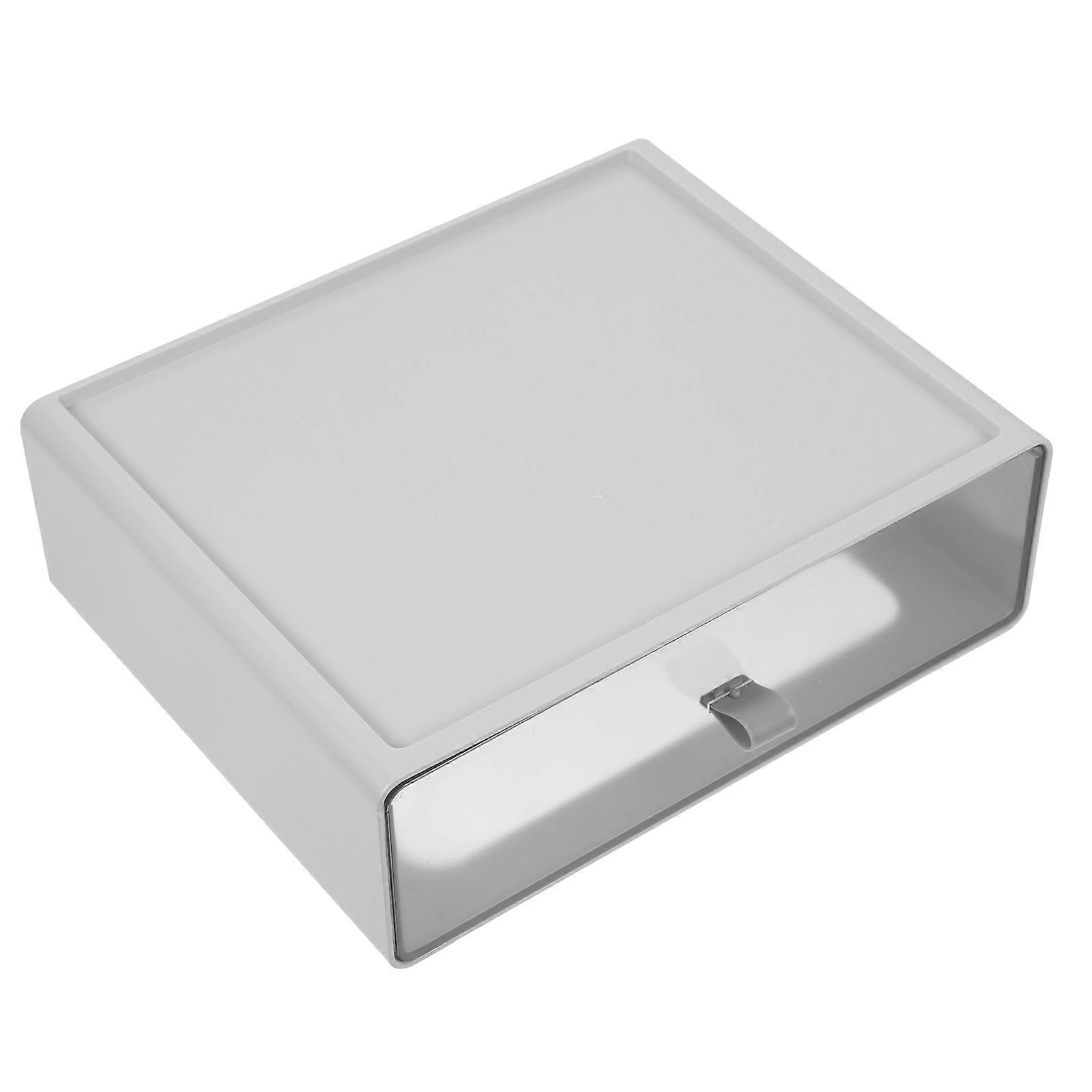 ABS PP Jewelry Box for Home Grey Storage Container with Scientific Structure 1 Grid Desktop