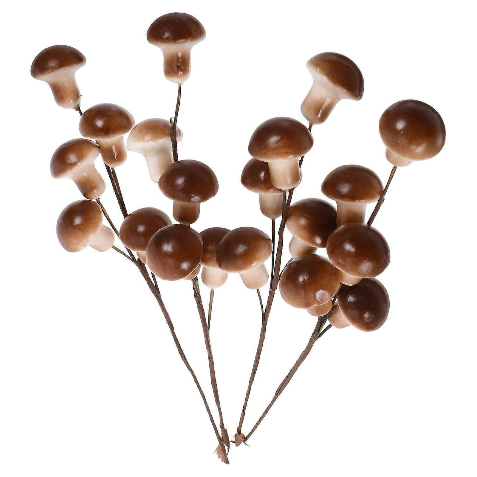 Faux Mushroom Picks for Decor Crafted with Realistic Design Lightweight Foam Artificial Plants for Home 4pcs Coffee