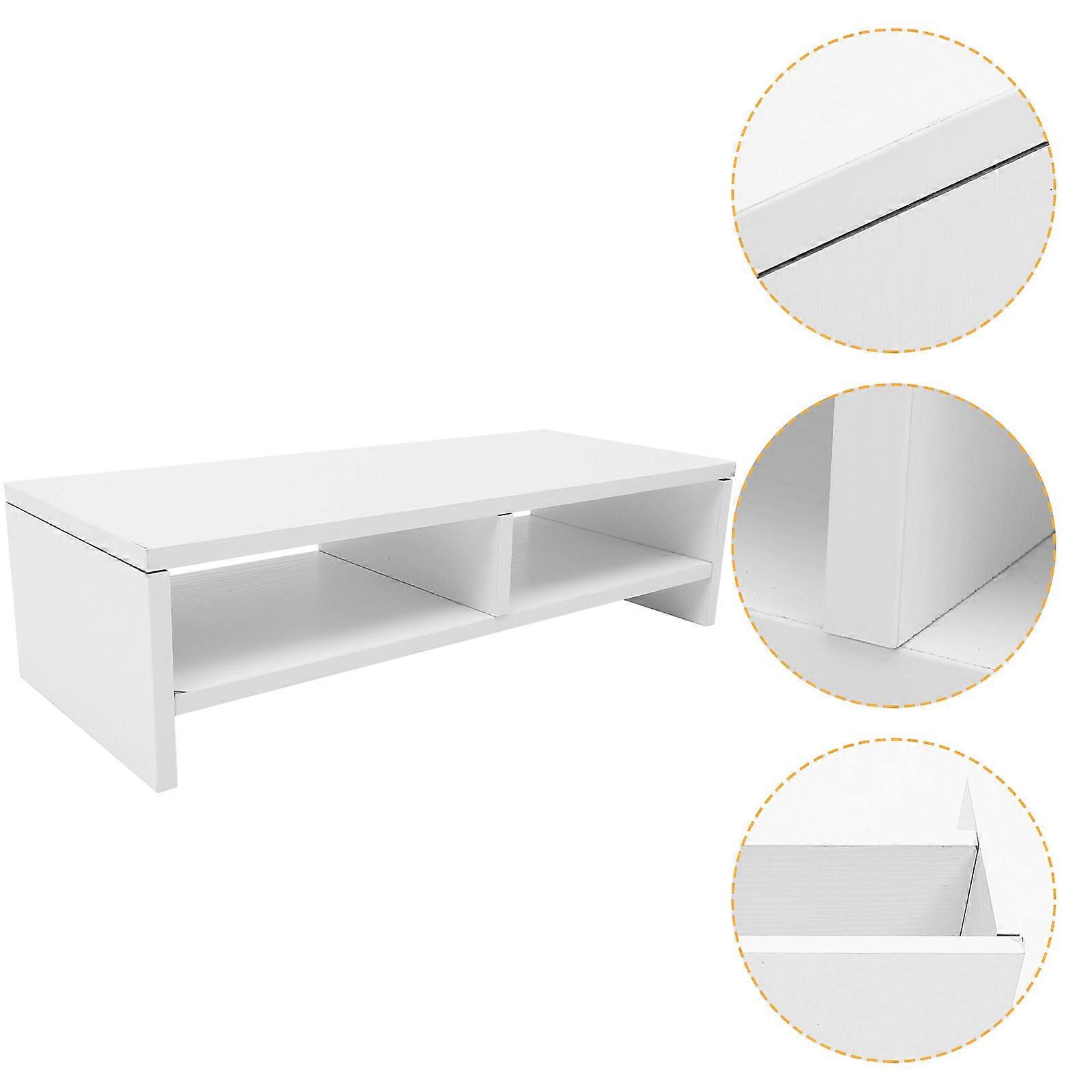 Universal Monitor Stand Organizer Double Layer Rectangular Home Use Efficient Storage 1Pack
