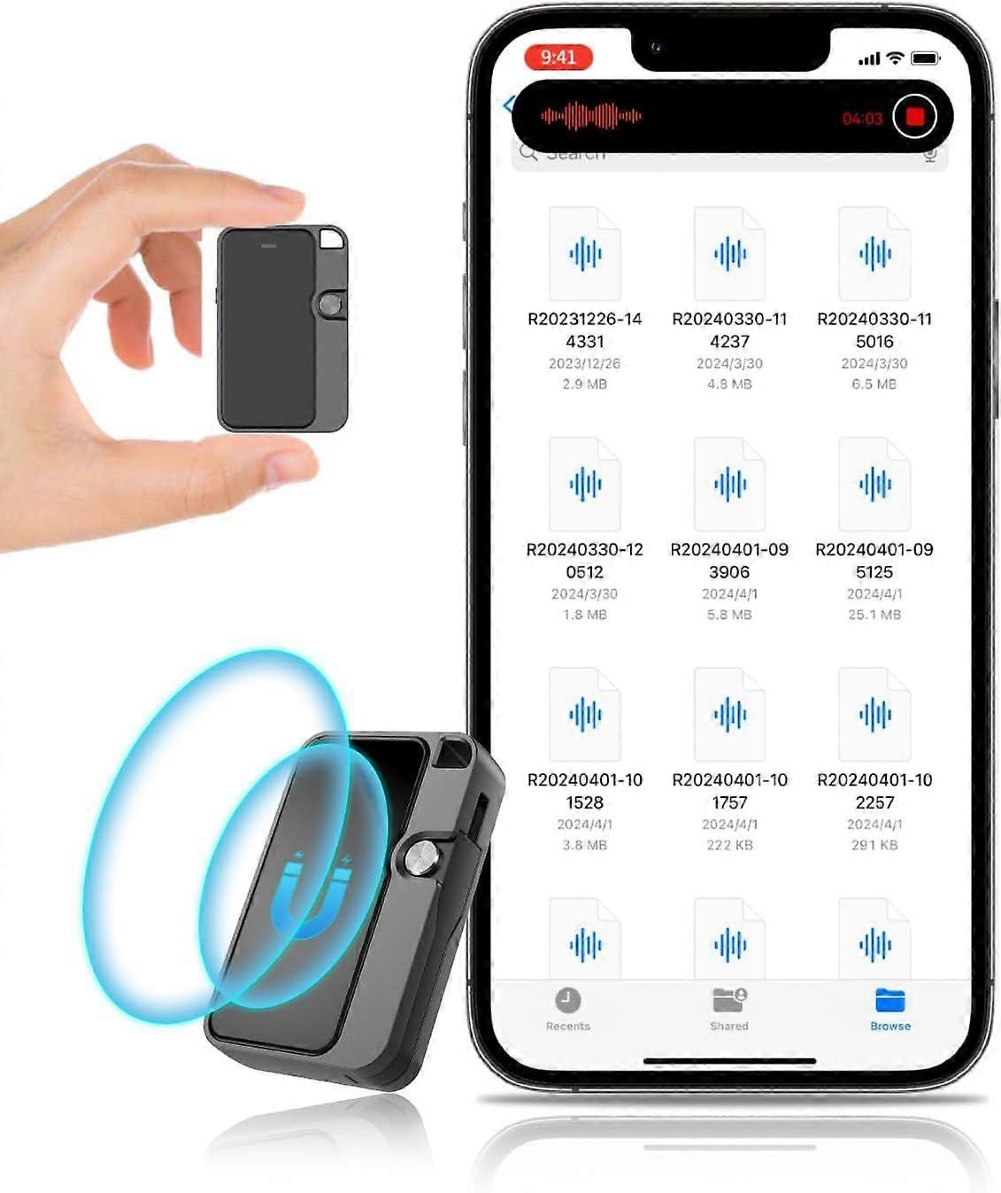 2025 Newest 128GB Portable Digital Voice Recorder - with DSP Noise Reduction