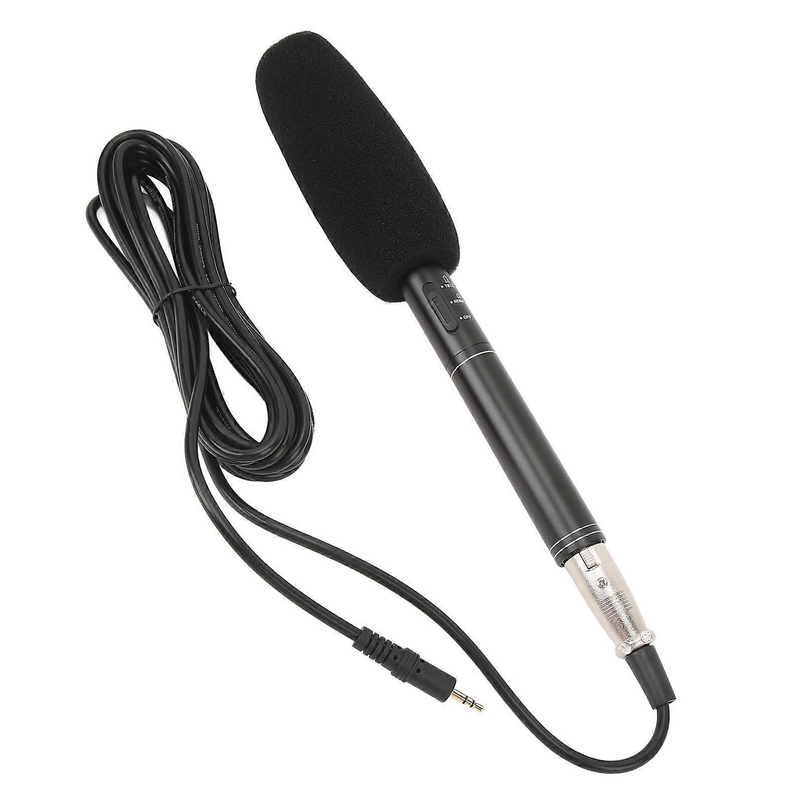 XLR Shotgun Microphone, Professional Cardioid Shotgun Condenser Microphone with 6.5mm Adapter, TV Reporter Interview Microphone for DSLR Camera