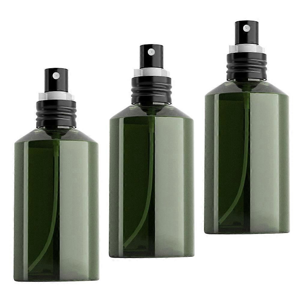 3pcs Portable Spray Bottle Empty Bottle Press Type Subpackaging Bottle Dispenser Spray Liquid Storage Container (50ML Dark Green)