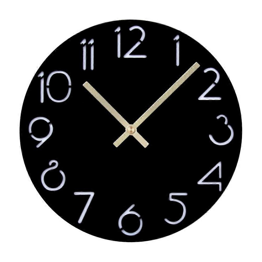 Creative Acrylic Wall Clock Simple Arabic Numerals Wall Clock with Silent Movement LDGZ 001(Black)