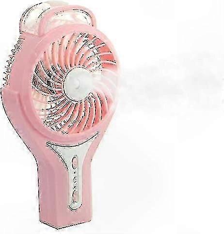 Portable Mini USB Misting Fan with Humidifier Function Rechargeable Handheld Cooling Device for Personal Use Pink