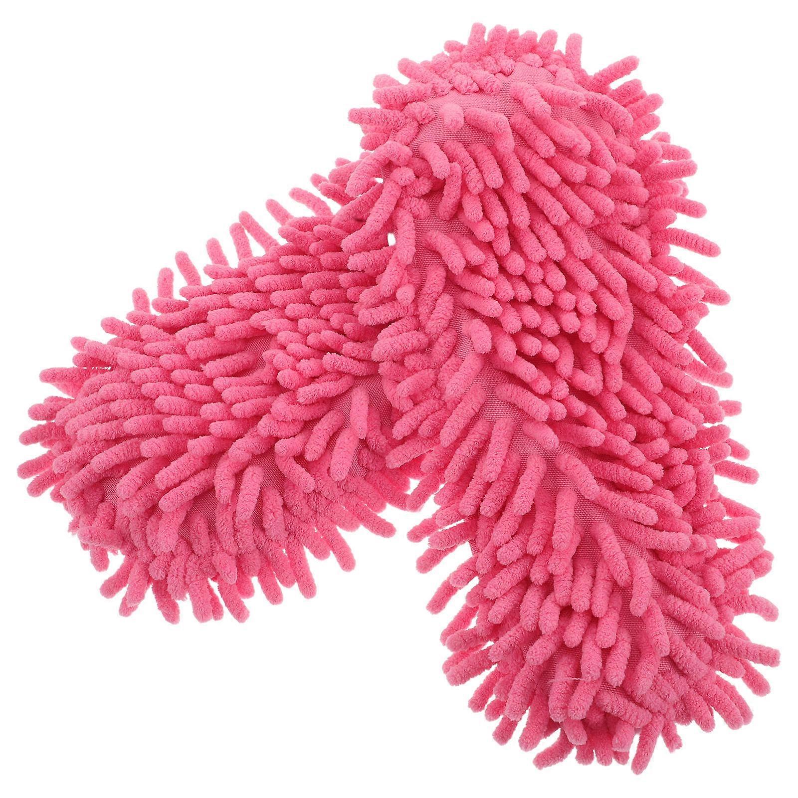 Hair Cleaner Mopping Slippers Absorbent Soft Chenille House Cleaning Tools 11.59X5.31X0.98IN 2Pack