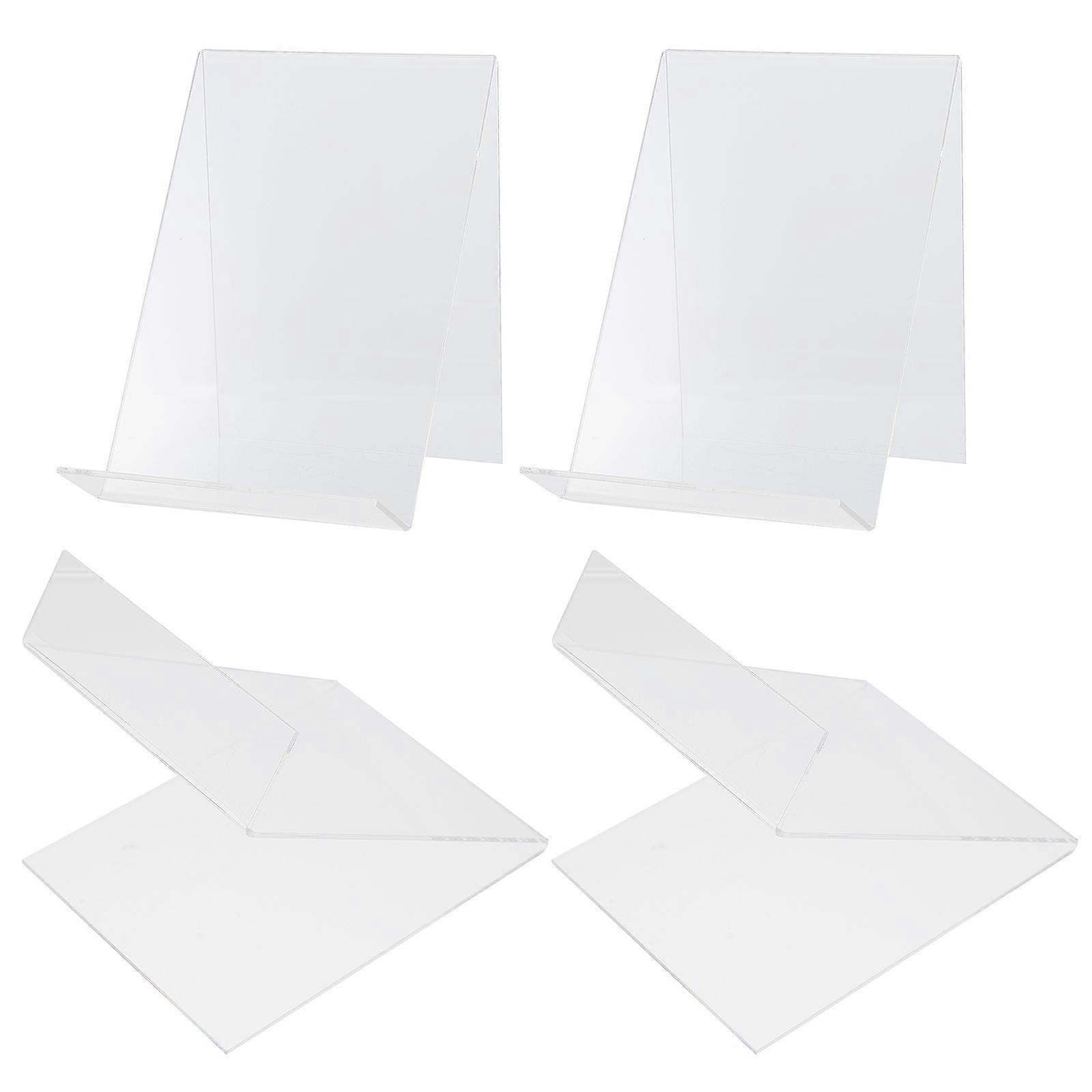 Transparent Book Display Stand For Files And Artwork 11.5X10X13CM Practical Elegant Display 4Pcs