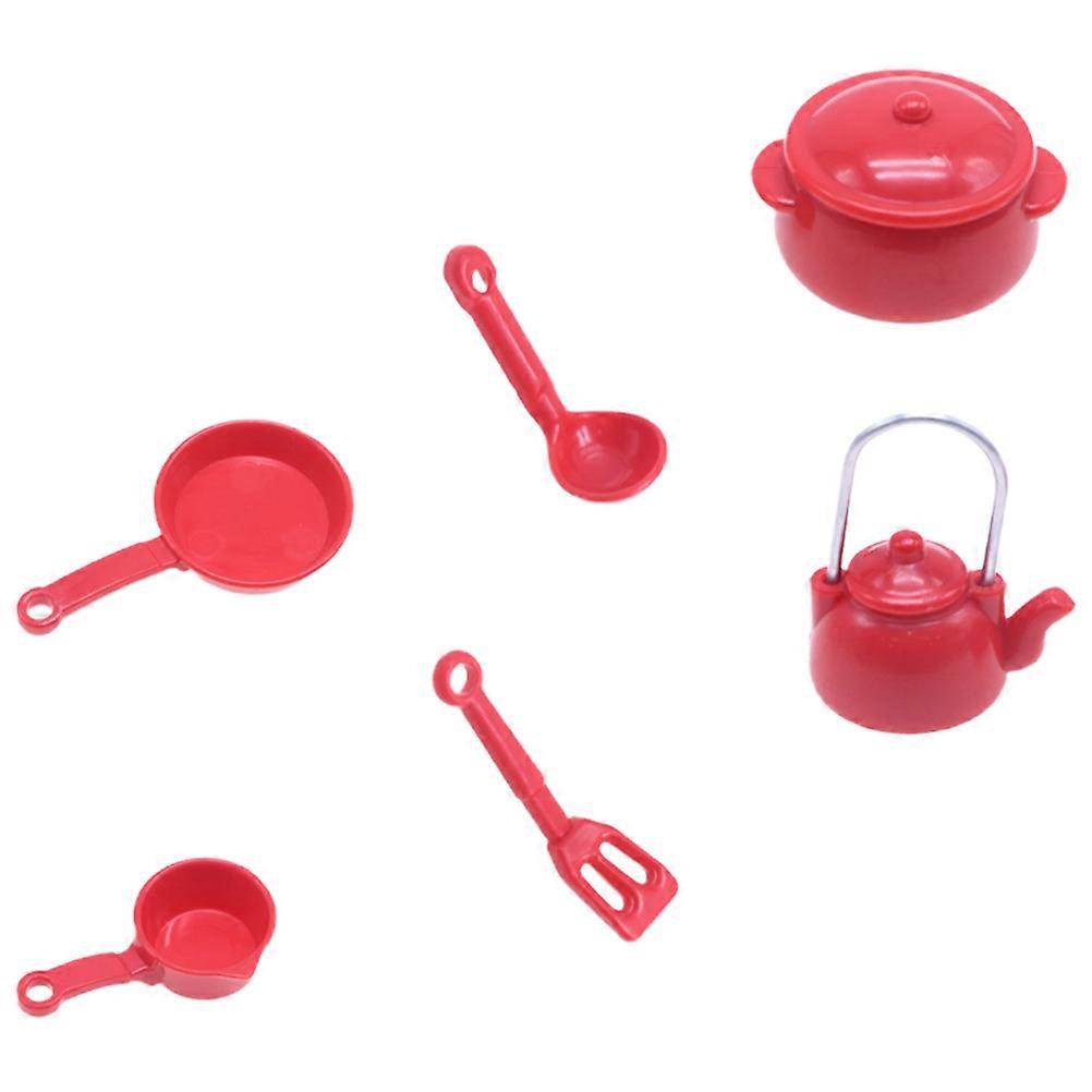 Mini Kitchen Baking Cooking Props Models Red 3.3X3.3CM Plastic Play Mini Home Decor 1Set