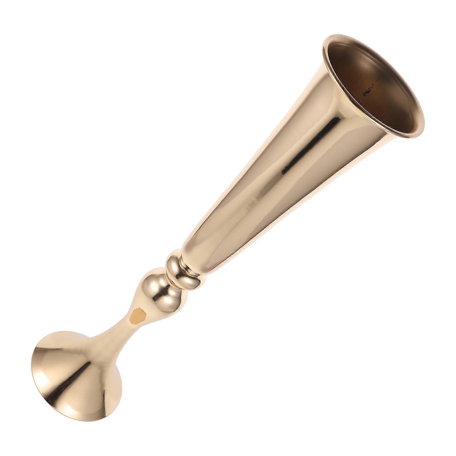 Golden Iron Vase with Unique Design for Decor Smooth Bottle Mouth and Small Size