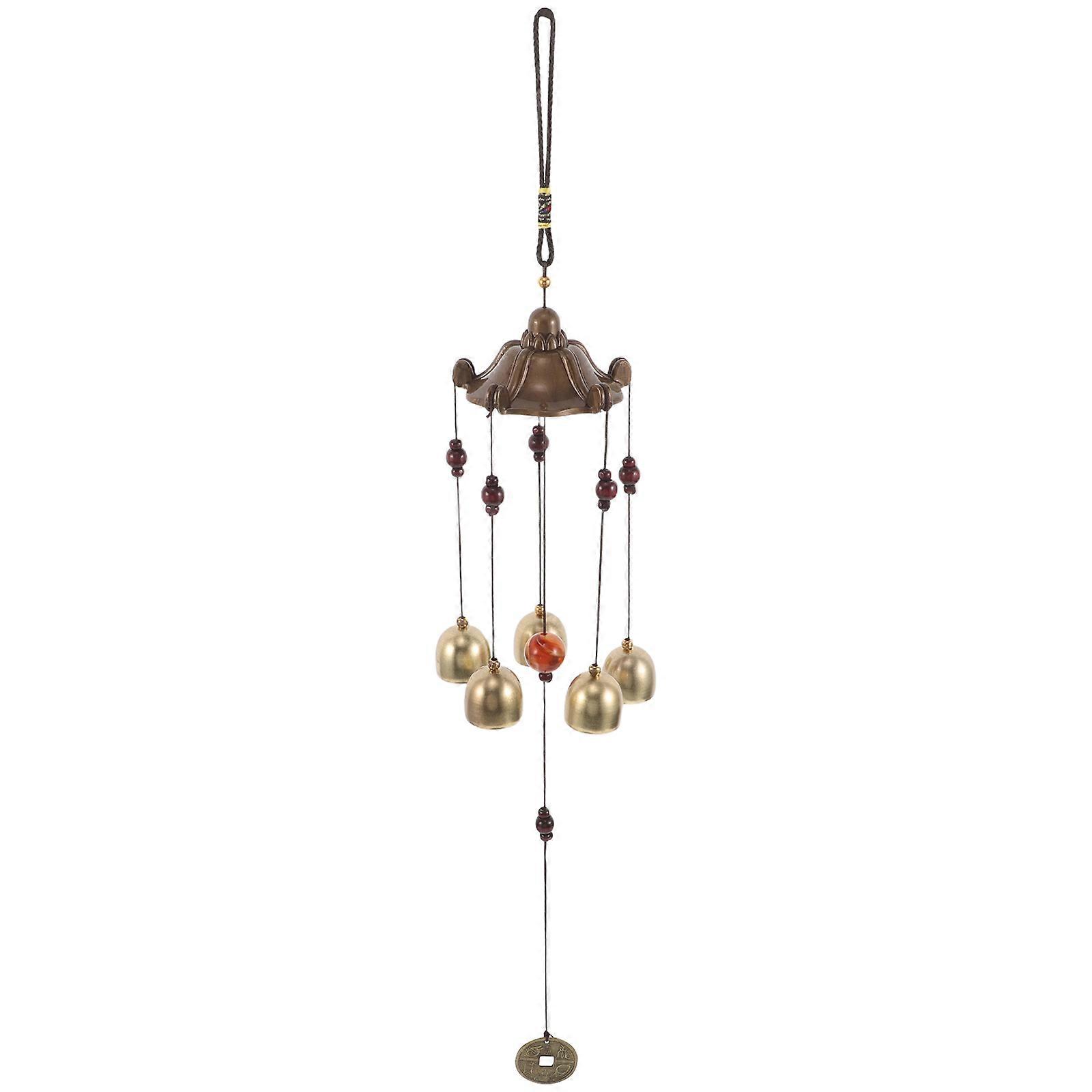 Retro Outdoor Wind Chimes Hanging Bell Ornament Durable Alloy Crisp Sound Garden Balcony Doorway Decoration Attracts Birds