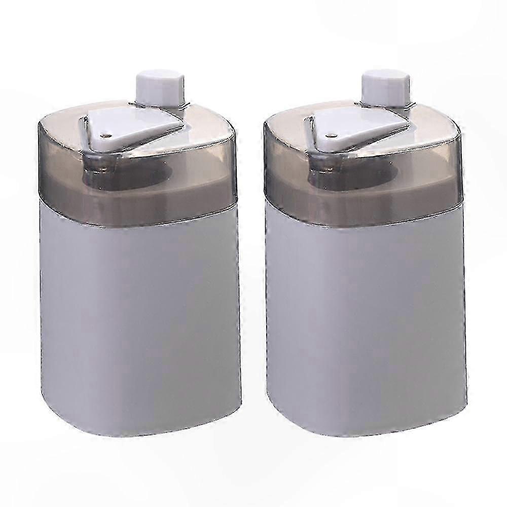 Portable Automatic Toothpick Dispenser with Push-Type Storage in Blue and Grey