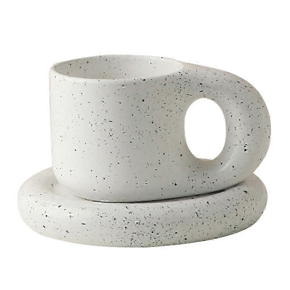 Type B 300ml Creative Ceramic Mug Ceramic Cup with Coaster Saucer for Coffee Tea Latte