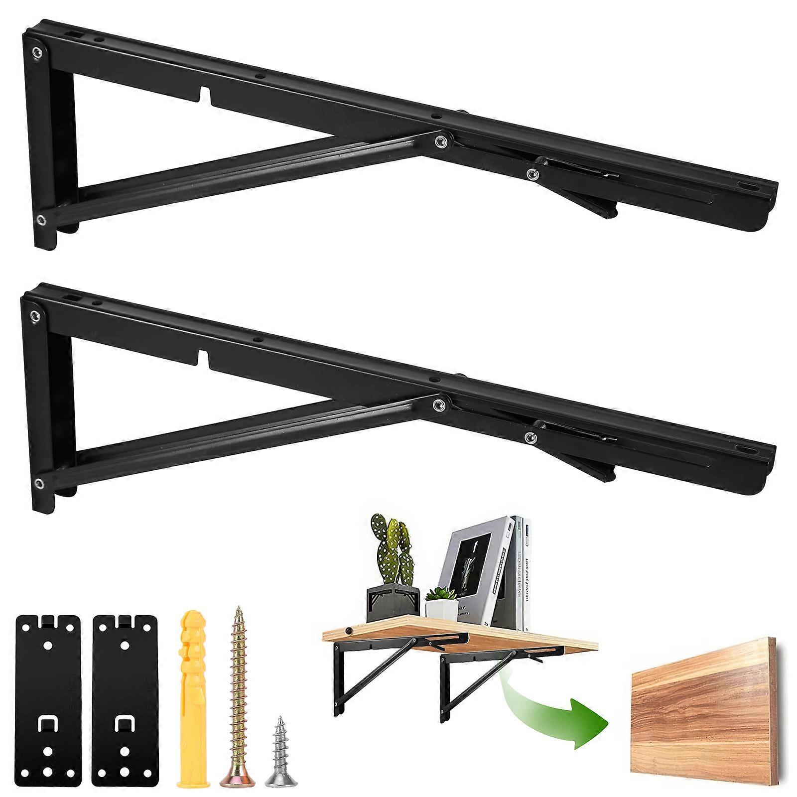 2pcs DIY Foldable Wall Mount (40cm-Black)