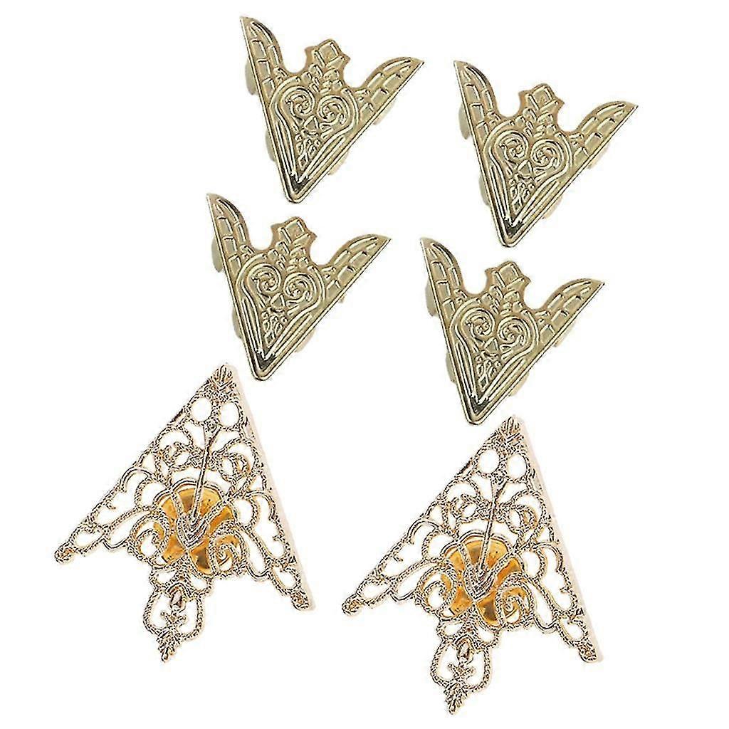 3 Pairs Booches Retro Hollow Angle Triangle Pattern Collar Brooch Buckle