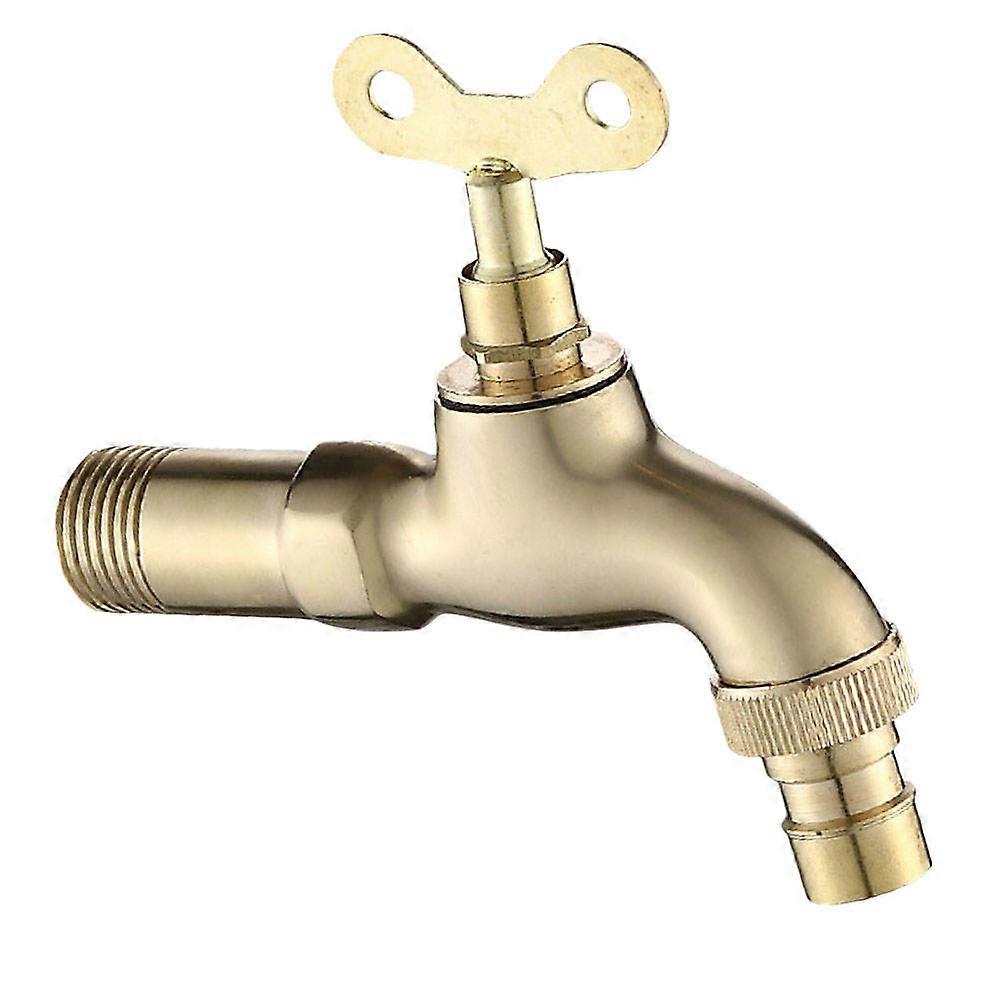 Durable Golden Copper Water Tap Ergonomic Design Quick Open for Home Use 0.5 Inch