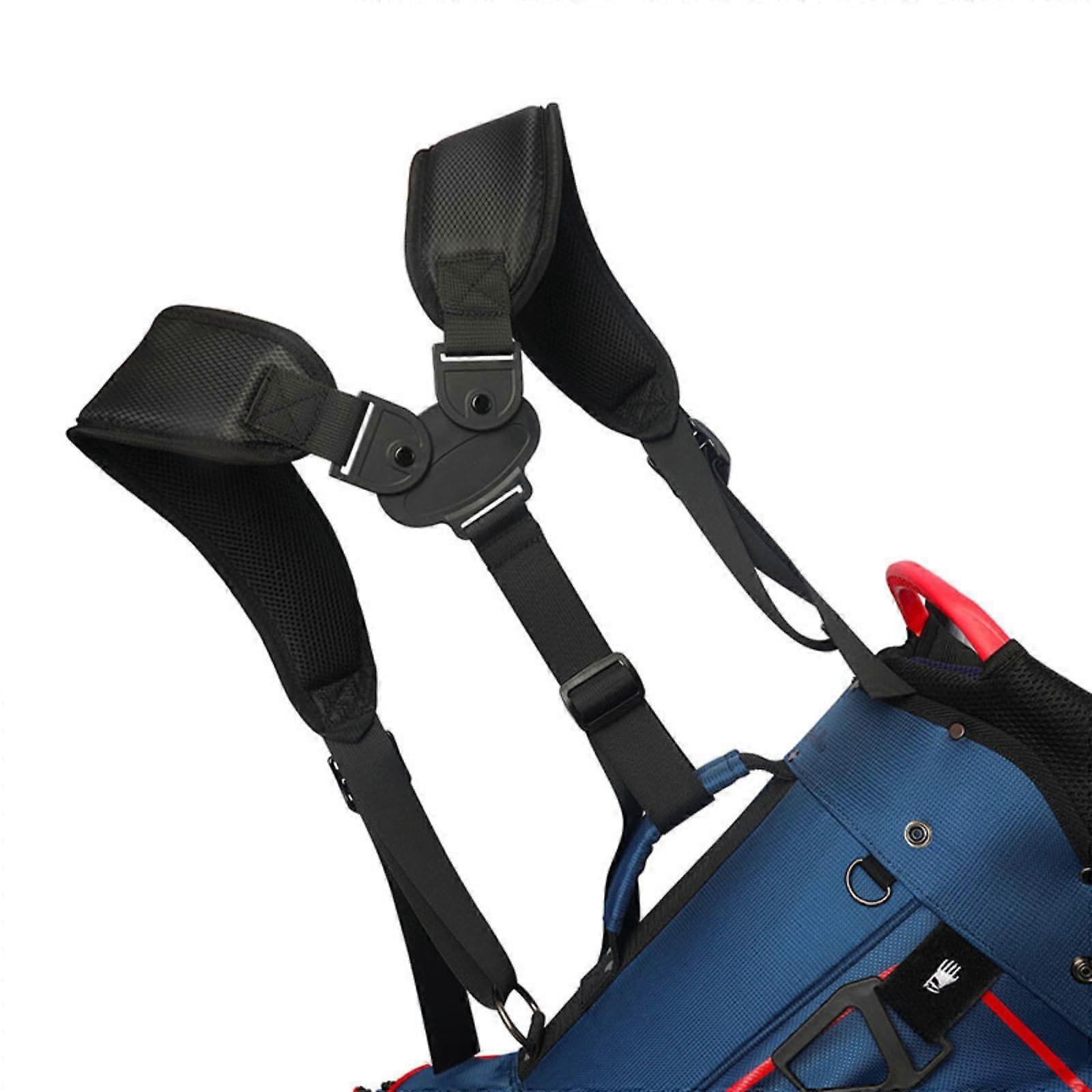 Golf Bag Shoulder Strap Replacement Double Shoulder Strap Adjustable Soft Padding Durable Black