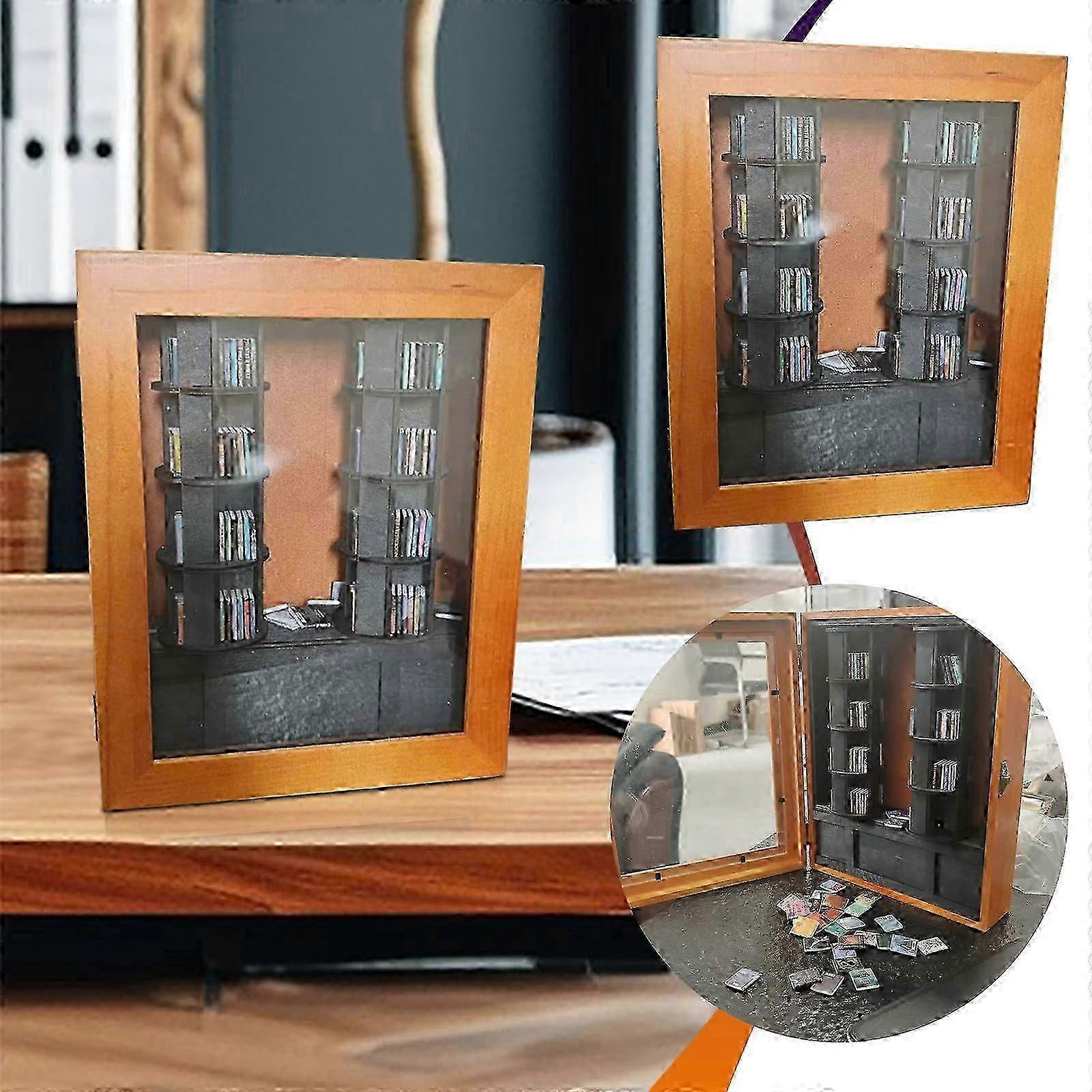 Ansia Mini Libreria per Scrollarsi Di Dosso La Tua Ansia, Piccola Libreria Mini Libri, Miniatura Libro Display Scaffale con 200 Pz Mini Libri, Regali Divertenti per B