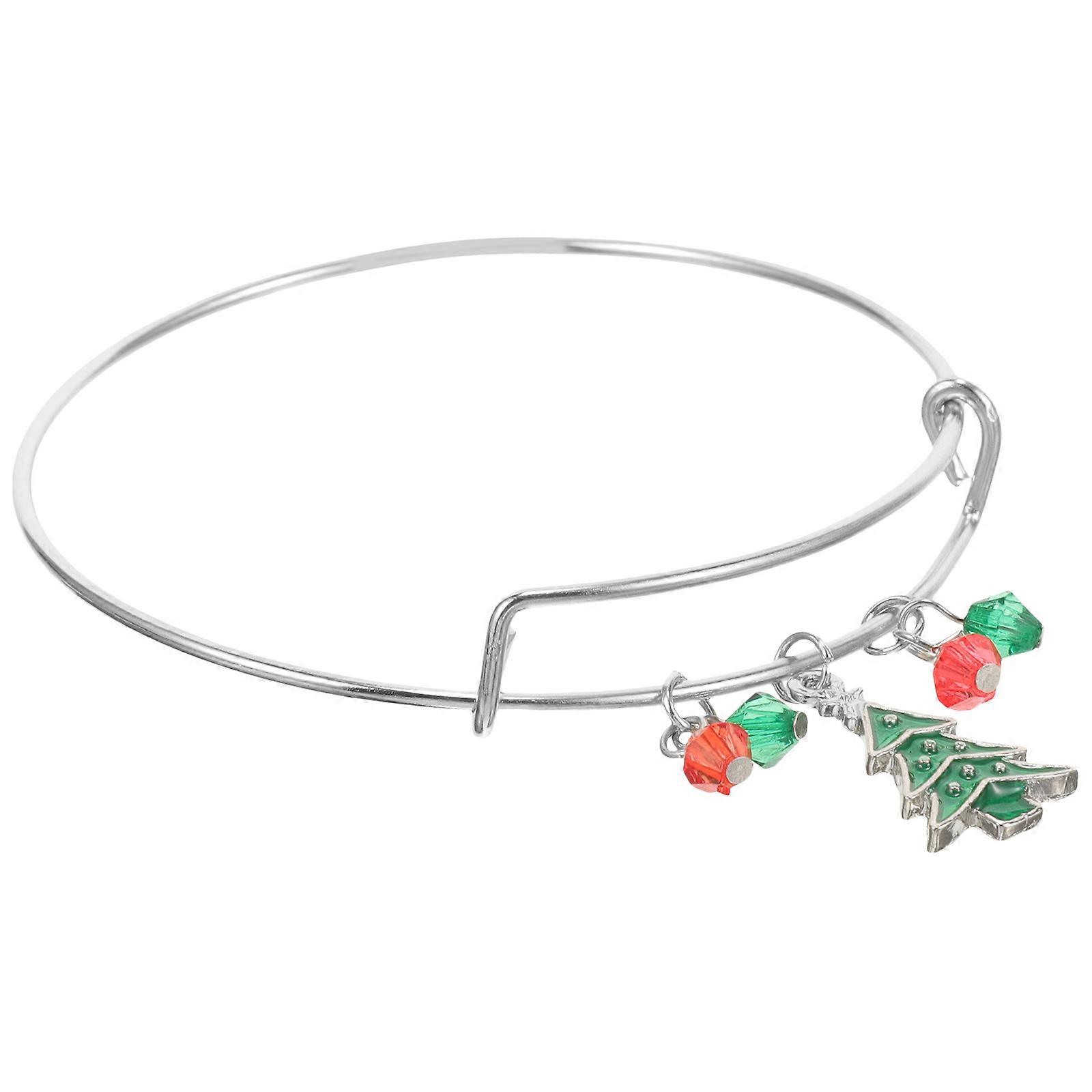Christmas Wrist Chain Bangle with Bell and Snowflake Pendant, Fashionable Alloy Jewelry for Holidays and Special Occasions, Stylish Wrist Decoration