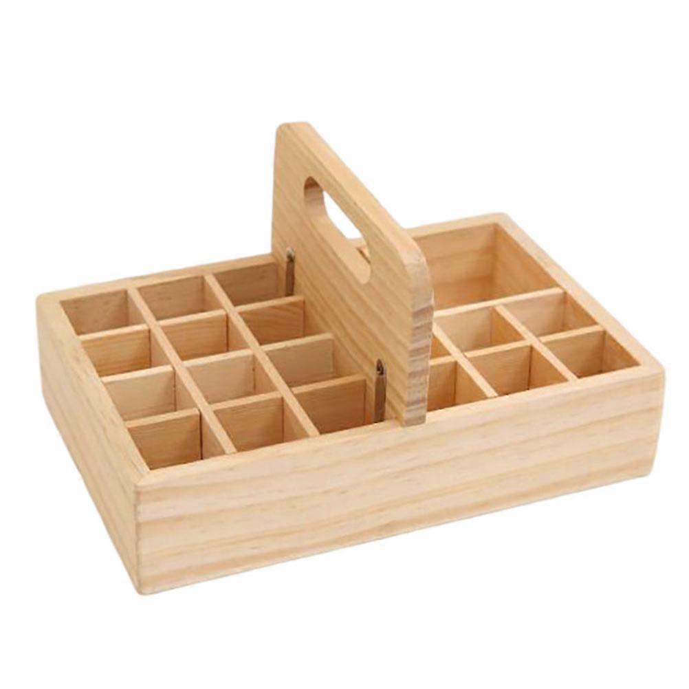 Khaki Handheld Storage Basket with Portable Handle Design for Essential Oils 1 Pc