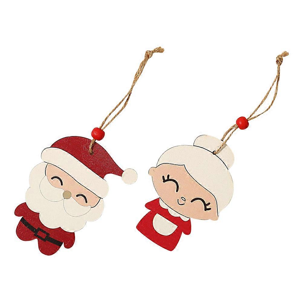 Wooden Pendants 2Pack Holiday Charms Christmas Party Decorations Assorted Color Delicate Design For Friends