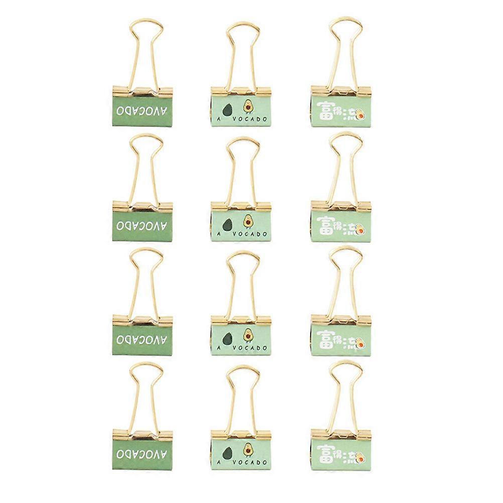 School Office Clips 12Pcs Metal Binder Clips For Organizing Files In Office School And Home Green Color Oval Simple Design