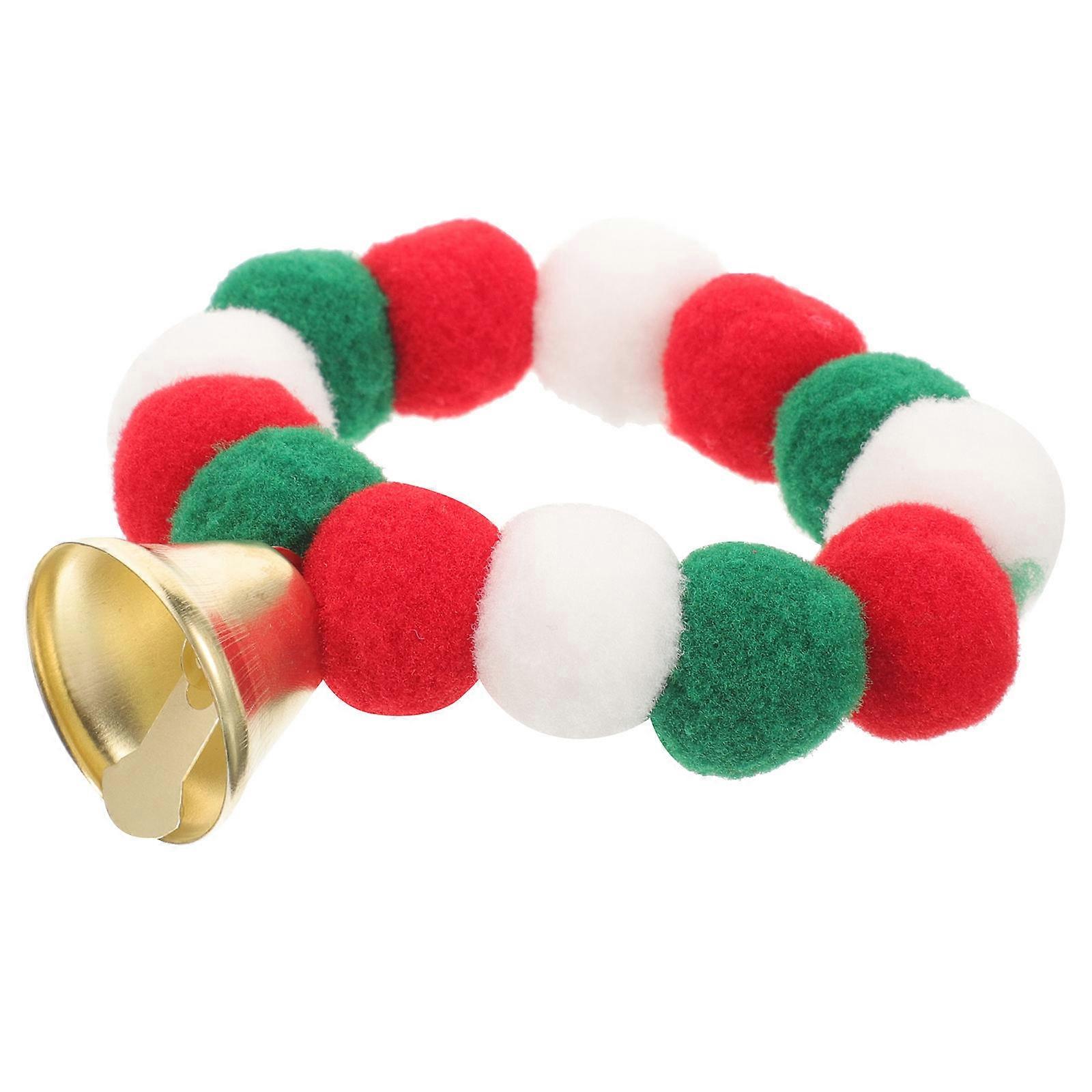 Cute Pet Collar With Bell Sound And Plush Balls Perfect For Christmas And Photos For Small Pets Available In 1Pack