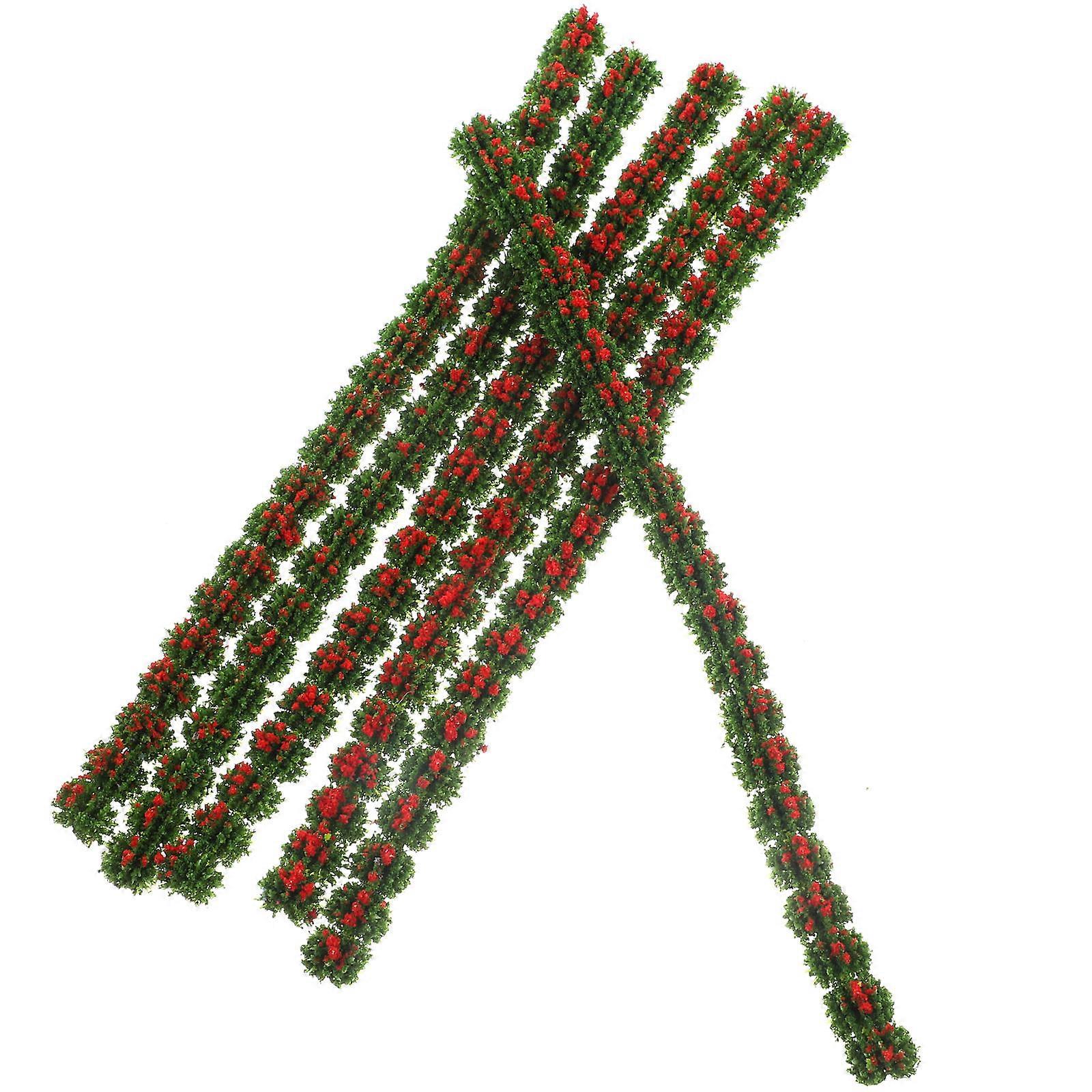 Realistic Shrubbery For Building Model Decoration Red 6Pcs