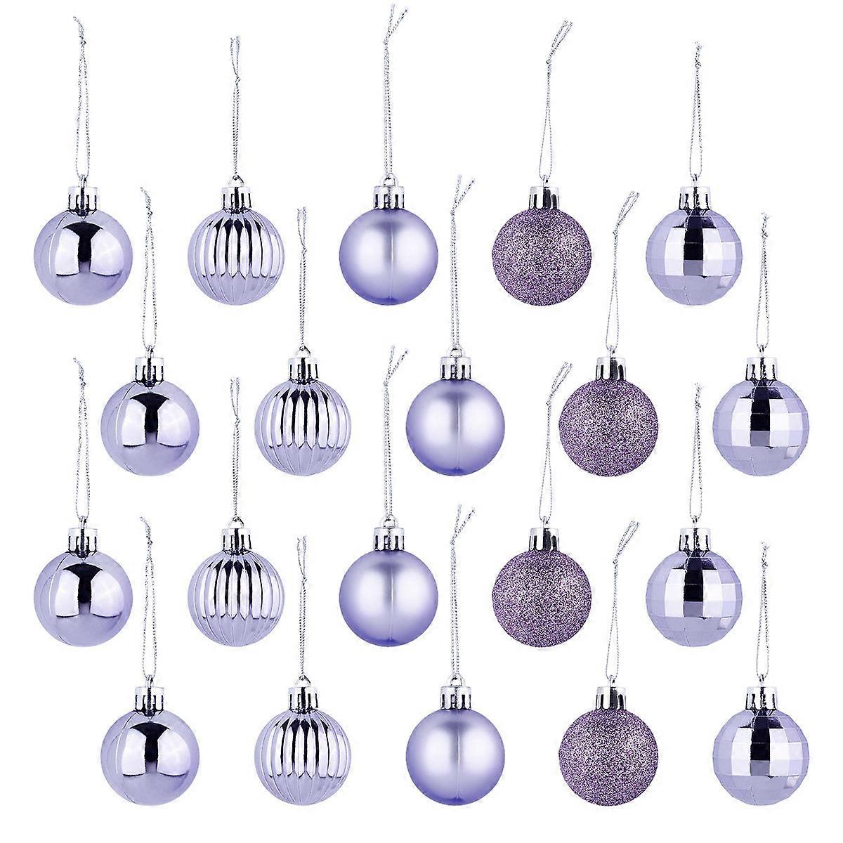Creative Christmas Tree Decor 34 Pcs Violet Round Balls For Christmas Party And Family Gatherings