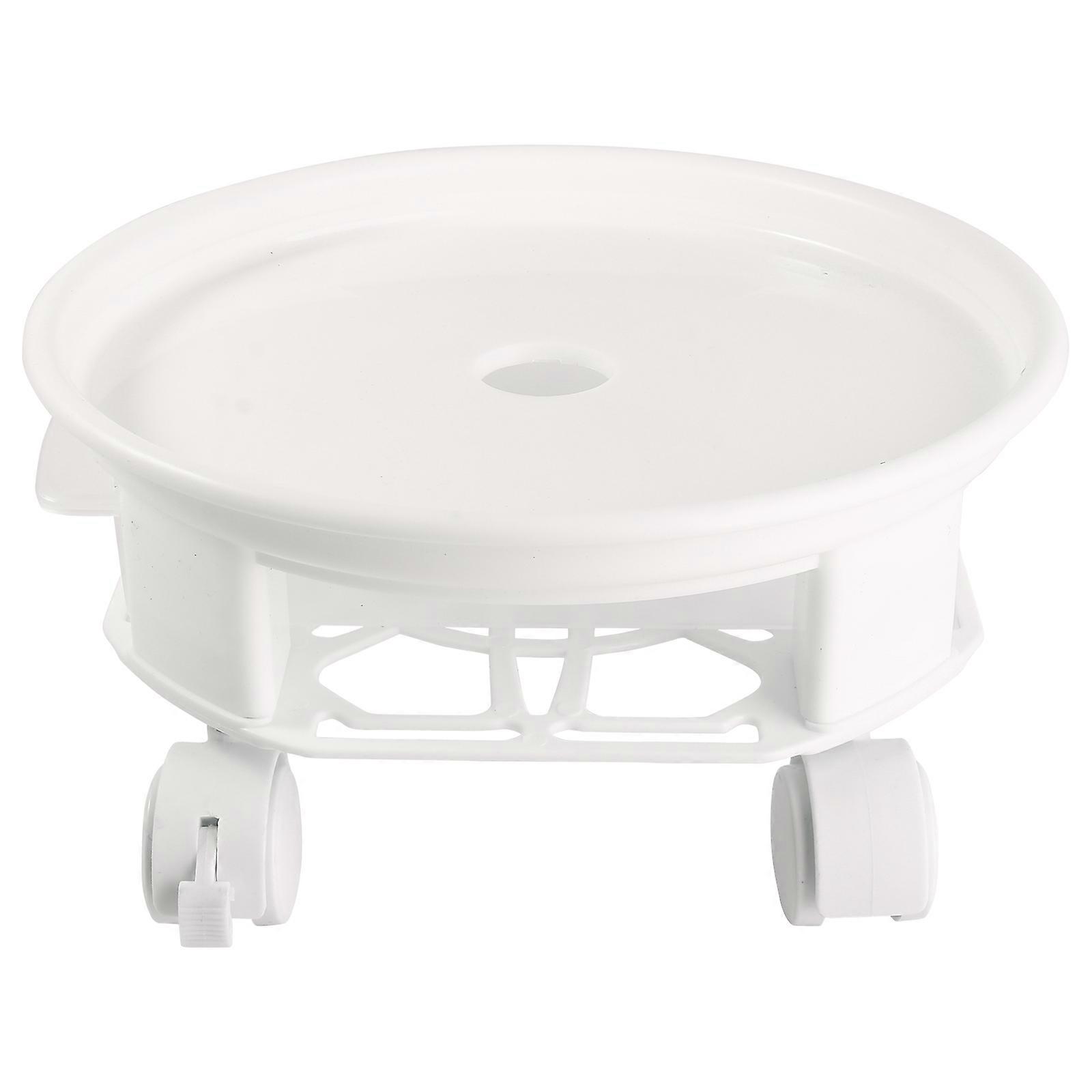 Movable Flowerpot Tray Plastic Flowerpot Base with Wheels 1Pcs
