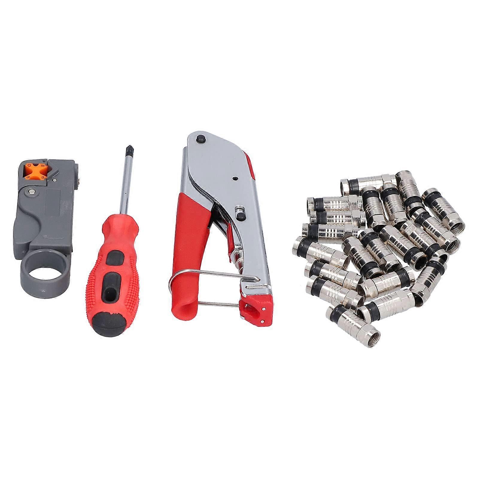 Coaxial compression tool, coaxial compression tool, multifunctional adjustable BNC cable crimper kit for audio field handles, wire stripper
