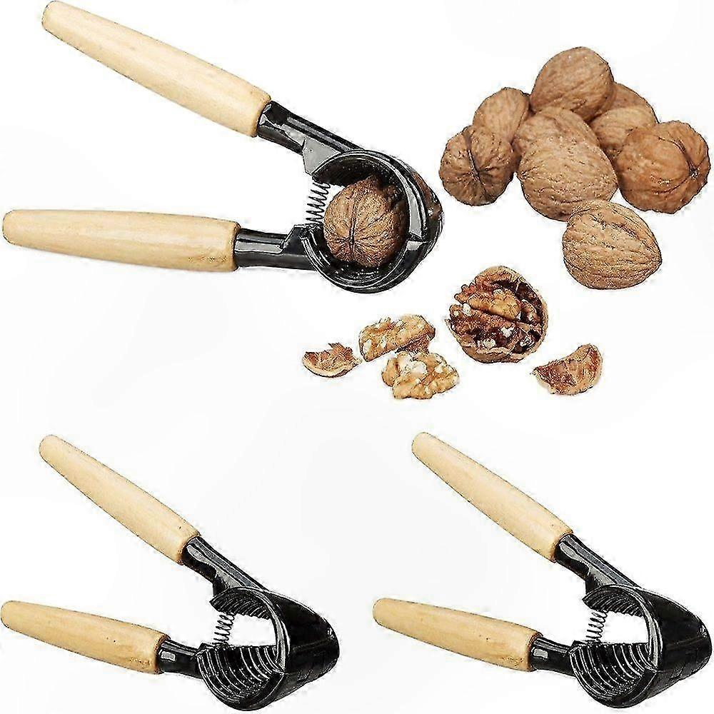 2-Pack Wooden Handle Nutcracker Tool for Walnuts, Hazelnuts, and More