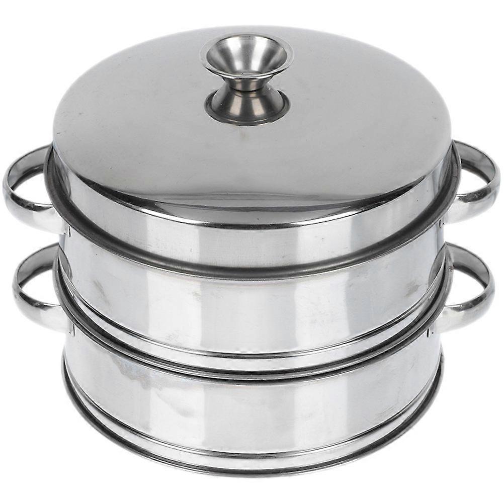 Kitchen Food Steamer For Steaming Dumplings And Vegetables In Silver With Lid 1 Set
