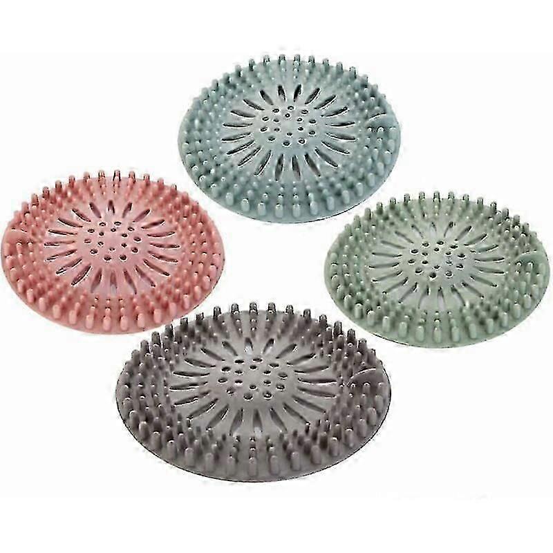 4 Silicone Drain Filters for Bathroom, Kitchen, and Bathtub.
