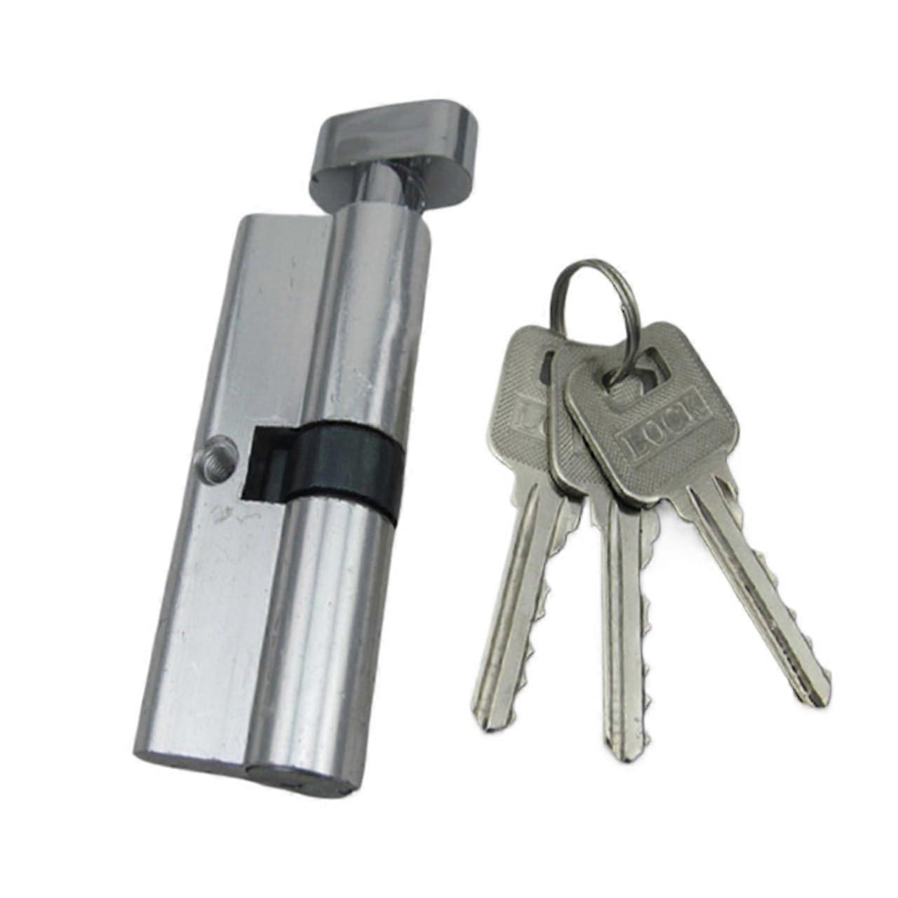 Door Lock Cylinder Set of 2 for PVC Interior Bedroom Doors with Brass Keys and Secure Deadbolt
