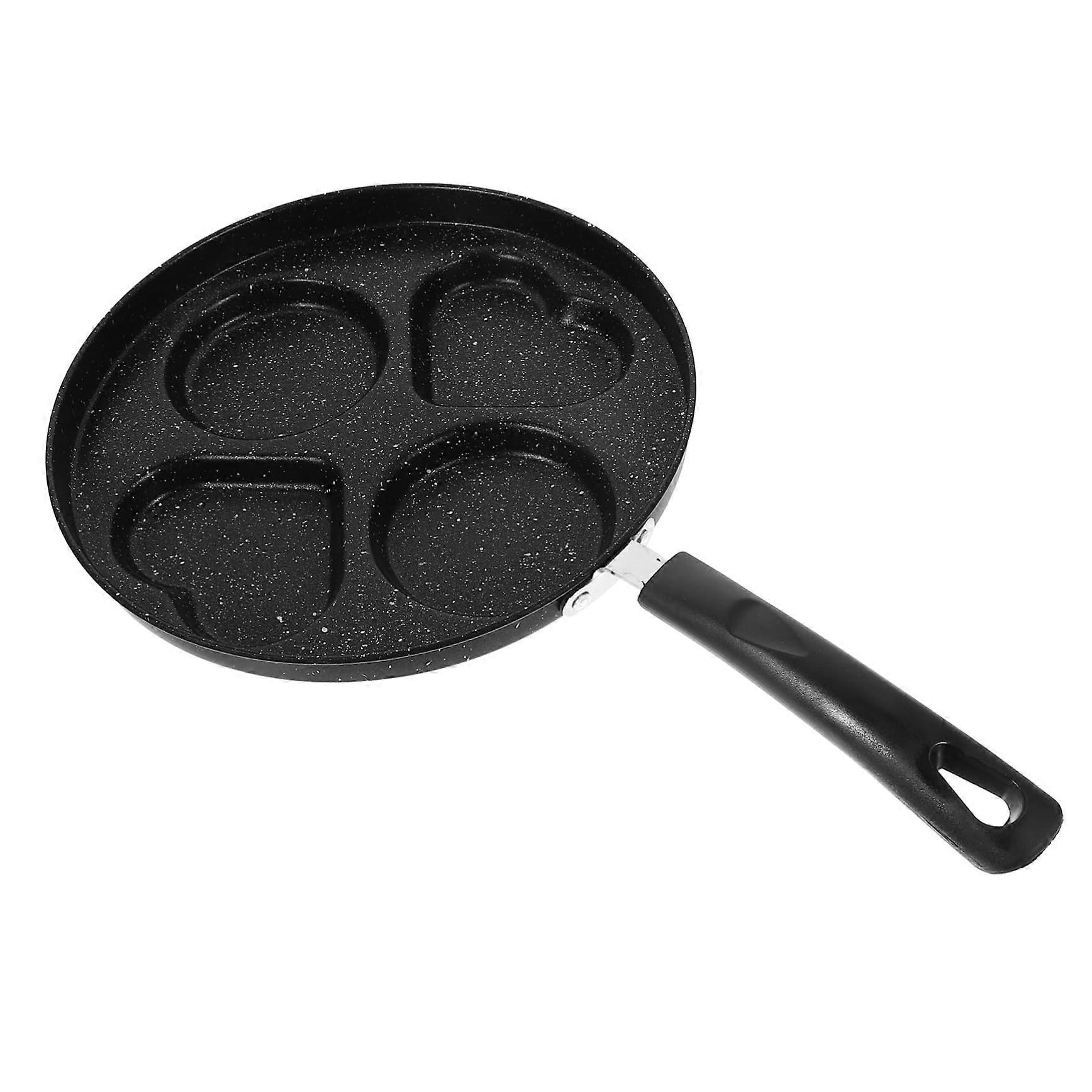Fried Egg Pan Non-Stick Frying Pan Induction Hob Compatible Heart Shape Long Handle Easy Clean Multi