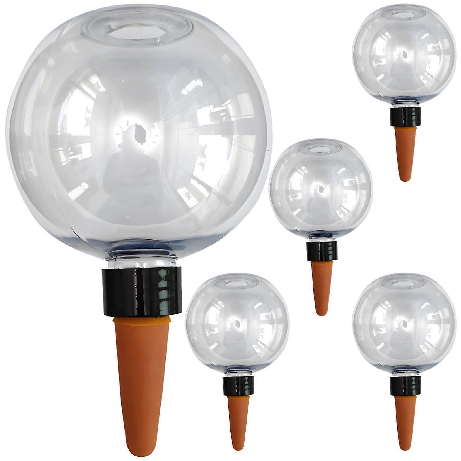 Self-Watering Plant Globes 5-Piece Set, 500ml Automatic Slow Release Watering System with Ceramic Base for Indoor Gardens