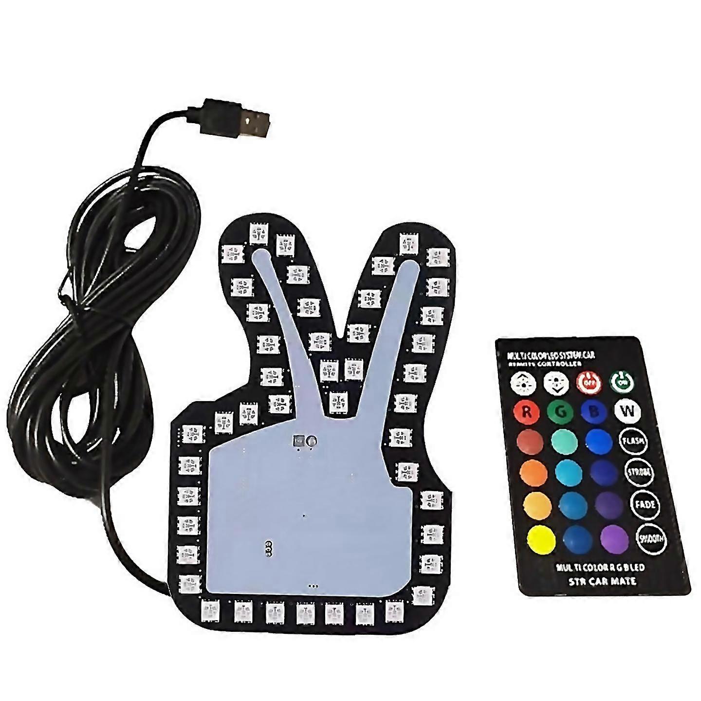 For car finger light with remote victory gesture lamp glow panel sticker