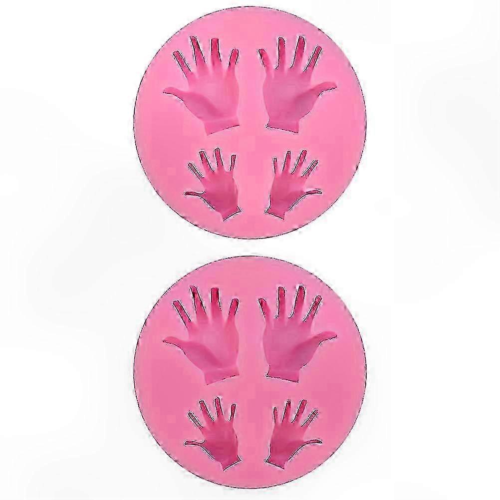 Set of 2 Humorous Palm-shaped Chocolate Baking Molds and Fondant Cake Molds for DIY Baking Projects